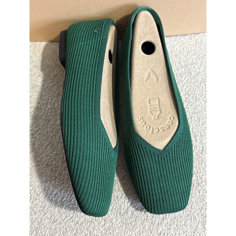 VIVAIA Margot 2.0 Forest Green Knit Ballet Flats EU/38.5 US/7.5